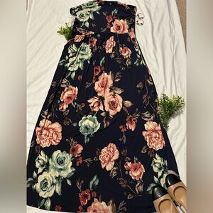 Vanilla Bay Women’s Floral Strapless Maxi Dress